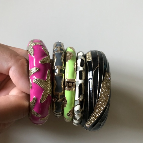 Set of five colorful, enamel bracelets! - Picture 2 of 4